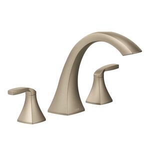 NWT Moen Voss Warm Brushed Nickel Roman Bathtub Handles & Spout Tub Trim Kit